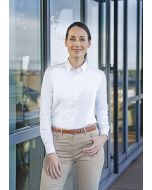 Langarm Damenbluse Active-Stretch in Modern-Fit weiß