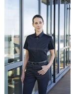Kurzarm Damenbluse Active-Stretch in Slim-Fit schwarz