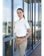 Kurzarm Damenbluse Active-Stretch in Slim-Fit weiß