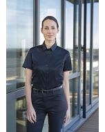 Kurzarm Damenbluse Active-Stretch in Modern-Fit schwarz