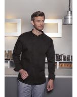 Langarm Überwurf-Kochhemd Basic schwarz