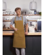 Latzschürze Basic mit Schnalle und Tasche senf
