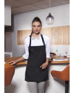 Kurze Latzschürze Basic mit Schnalle und Tasche schwarz