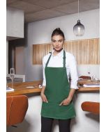 Kurze Latzschürze Basic mit Schnalle und Tasche waldgrün