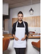 Kurze Latzschürze Basic mit Schnalle und Tasche weiß