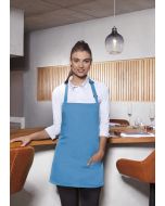 Kurze Latzschürze Basic mit Schnalle und Tasche türkis