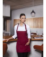 Kurze Latzschürze Basic mit Schnalle und Tasche bordeaux