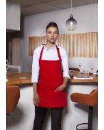 Kurze Latzschürze Basic mit Schnalle und Tasche rot