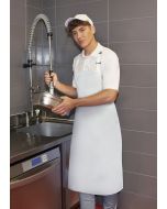 Wasserabweisende Latzschürze Basic mit Schnalle weiß