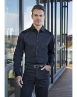 Langarm Herrenhemd Active-Stretch in Modern-Fit schwarz