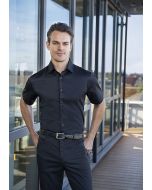 Kurzarm Herrenhemd Active-Stretch in Slim-Fit schwarz