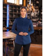 Langarm Damenkochjacke DIAMOND CUT® Avantgarde stahlblau