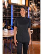 Kurzarm Damenkochjacke DIAMOND CUT® Avantgarde schwarz