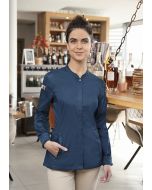 Damenkochjacke Green Generation, aus nachhaltigem Material stahlblau