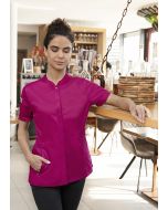 Kurzarm Damenkochjacke Green-Generation, aus nachhaltigem Material fuchsia