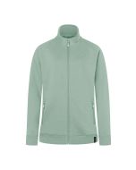 Damen Workwear Sweatjacke Soft-Face, aus nachhaltigem Material pistaziengrün