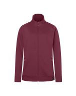 Damen Workwear Sweatjacke Soft-Face, aus nachhaltigem Material aubergine