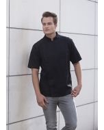 Kurzarm Kochjacke Modern-Look schwarz