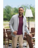 Herren Workwear Sweatjacke Soft-Face, aus nachhaltigem Material platingrau meliert