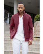 Herren Workwear Sweatjacke Soft-Face, aus nachhaltigem Material aubergine