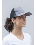 Trucker Mesh Cap, aus nachhaltigem Material, Recyceltes Polyester grau meliert/schwarz