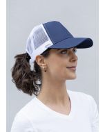 Trucker Mesh Cap, aus nachhaltigem Material, Recyceltes Polyester marine/weiß
