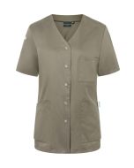 Kurzarm Damenkasack Essential, aus nachhaltigem Material salbei