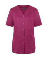 Kurzarm Damenkasack Essential, aus nachhaltigem Material fuchsia