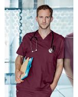 Kurzarm Herren-Schlupfkasack Essential, aus nachhaltigem Material aubergine