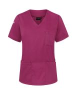 Kurzarm Damen-Schlupfkasack Essential, aus nachhaltigem Material fuchsia