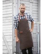 Leder Latzschürze mokka