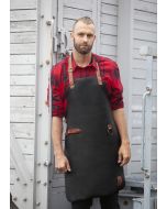 Leder Latzschürze schwarz