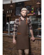 Leder Latzschürze X-Style mit Kreuzträgern mokka