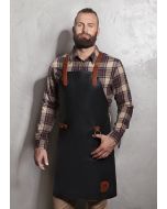 Leder Latzschürze X-Style mit Kreuzträgern schwarz