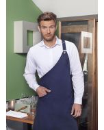 Asymmetrische Latzschürze Classic mit Tasche marine