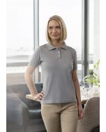 Damen Workwear Poloshirt Modern-Flair, aus nachhaltigem Material platingrau