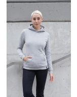 Damen Workwear Sweat Hoodie Soft-Face, aus nachhaltigem Material platingrau meliert