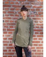 Langarm Damenkochjacke Denim-Style ROCK CHEF®-Stage2 vintage moss green