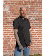 Kurzarm Herrenkochjacke ROCK CHEF®-Stage2 schwarz