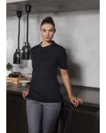 Kurzarm Damen-Arbeitsshirt Performance schwarz