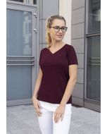 Damen Workwear T-Shirt Casual-Flair, aus nachhaltigem Material aubergine