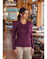 Langarm Damen Workwear Shirt Casual-Flair aubergine