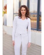 Langarm Damen Workwear Shirt Casual-Flair weiß