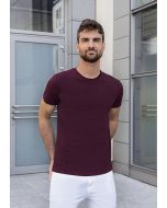 Herren Workwear T-Shirt Casual-Flair, aus nachhaltigem Material aubergine
