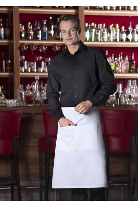 Bistroschürze Basic mit Tasche weiß