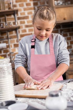 Kinderlatzschürze Basic mit Schnalle rosa