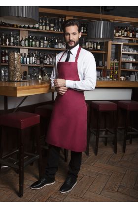 Latzschürze Basic mit Schnalle bordeaux
