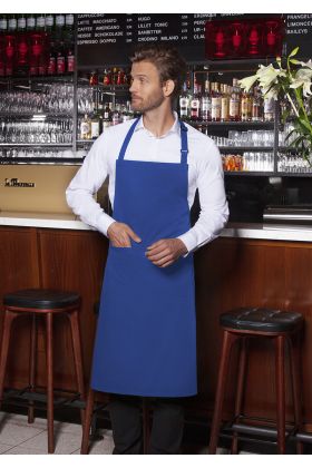 Latzschürze Basic mit Schnalle und Tasche blau
