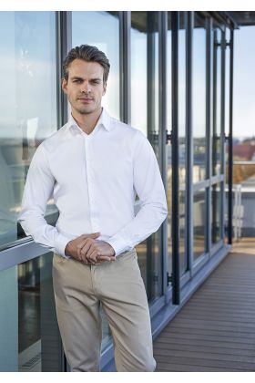 Langarm Herrenhemd Active-Stretch in Modern-Fit weiß
