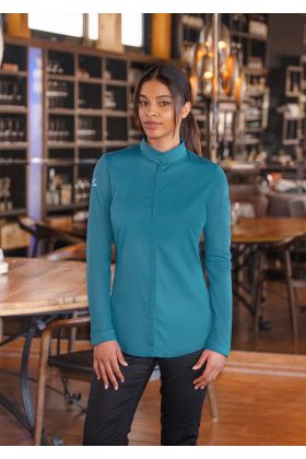 Langarm Damenkochjacke DIAMOND CUT® Avantgarde dunkelpetrol